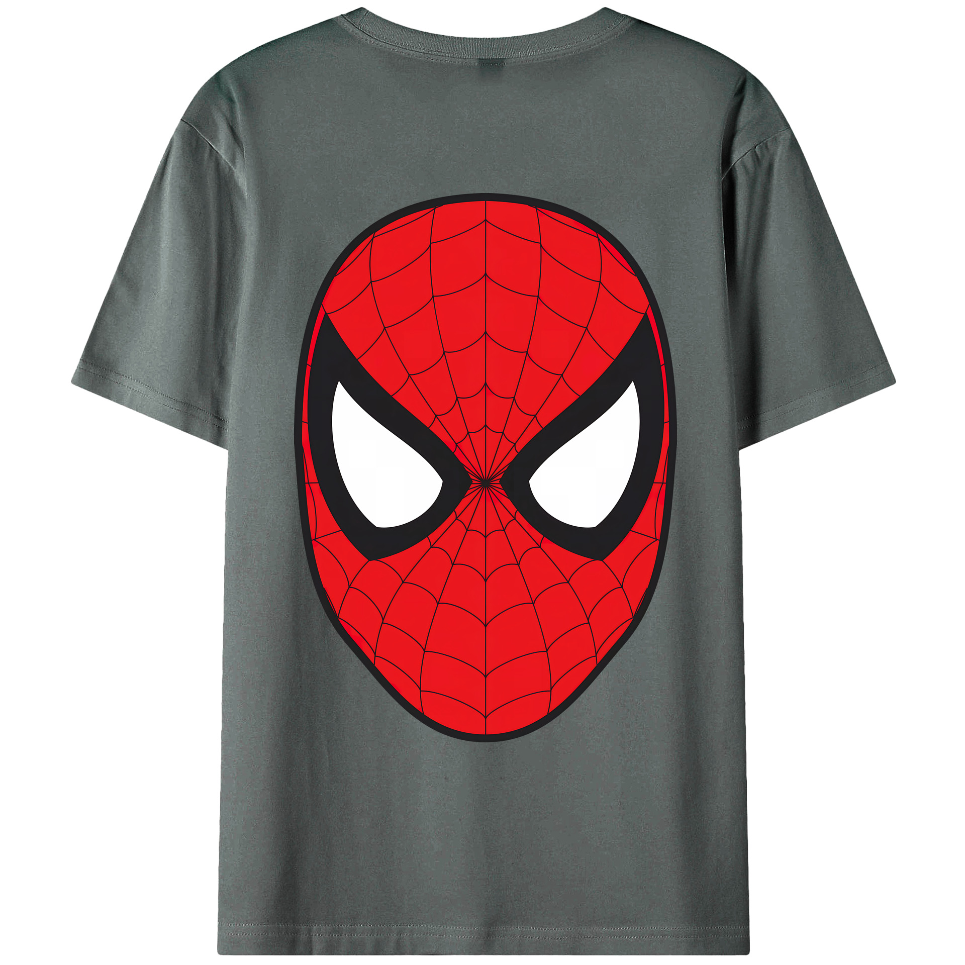 （画像用） Spider Man スパイダーマン 綿100％ メンズ半袖Tシャツ（バックプリント） 通気性